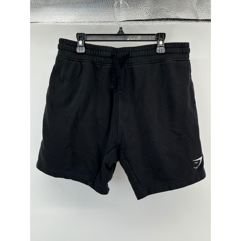 Gymshark Sweat Shorts Men Medium Black Drawstring Logo Athletic